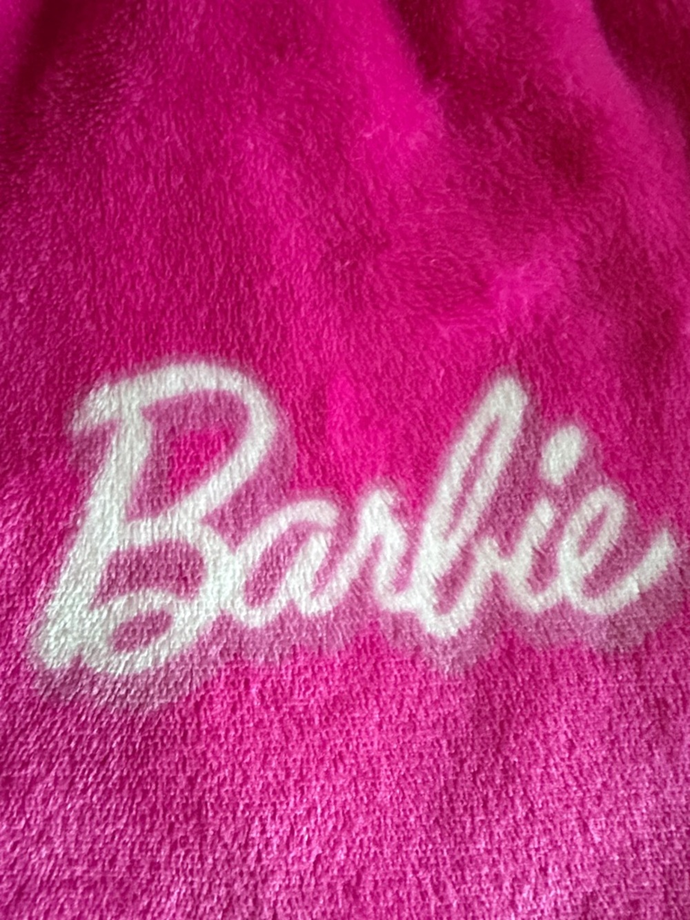 BARBIE Plush Lounge Shorts Pink Logo Fleece Pajama Sleep Shorts Size Small - Picture 6 of 14